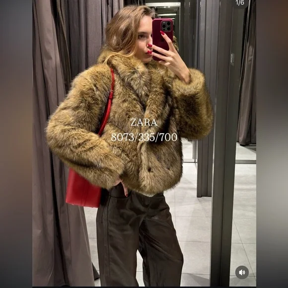 ZARA SHORT FAUX FUR - Picture 3 of 10